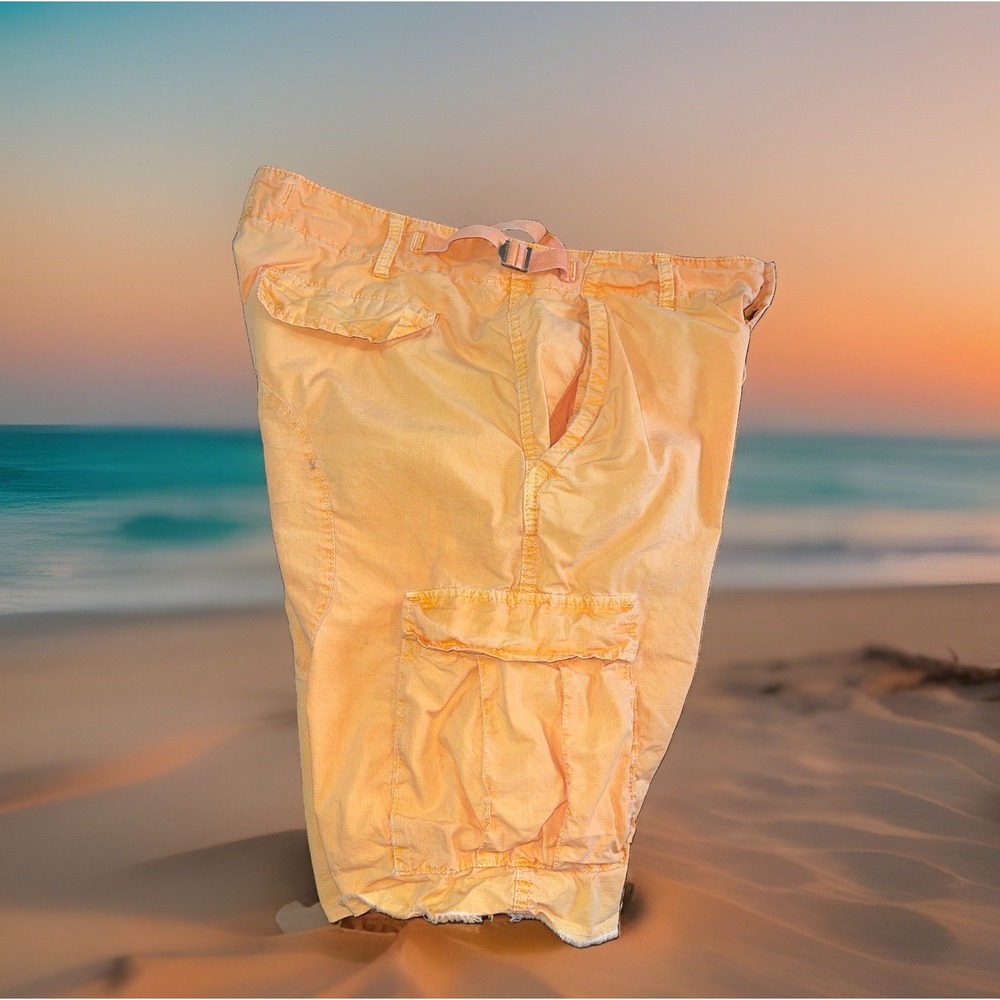 Paperbacks Ripstop Cargo Shorts Men 34 Orange Beach Hiking Resort Camping